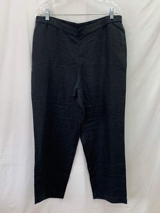 NWT - J. JILL Love Linen black Pull-on Elastic Waist Pants - Large Missy