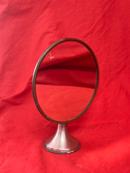 ANTIQUE -- Purple Vanity Mirror with Three Dancing Nymphs and Reclining Cupid