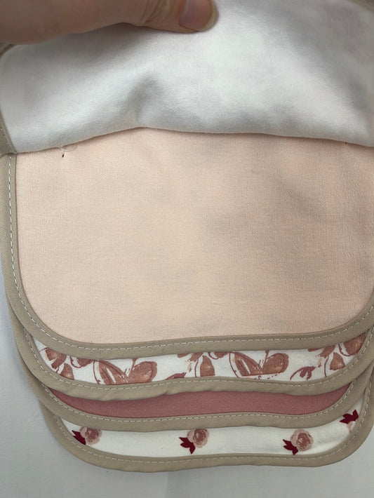 NWOT -- Kyle & Deena Pink + Floral Baby Bibs -- Set of 5