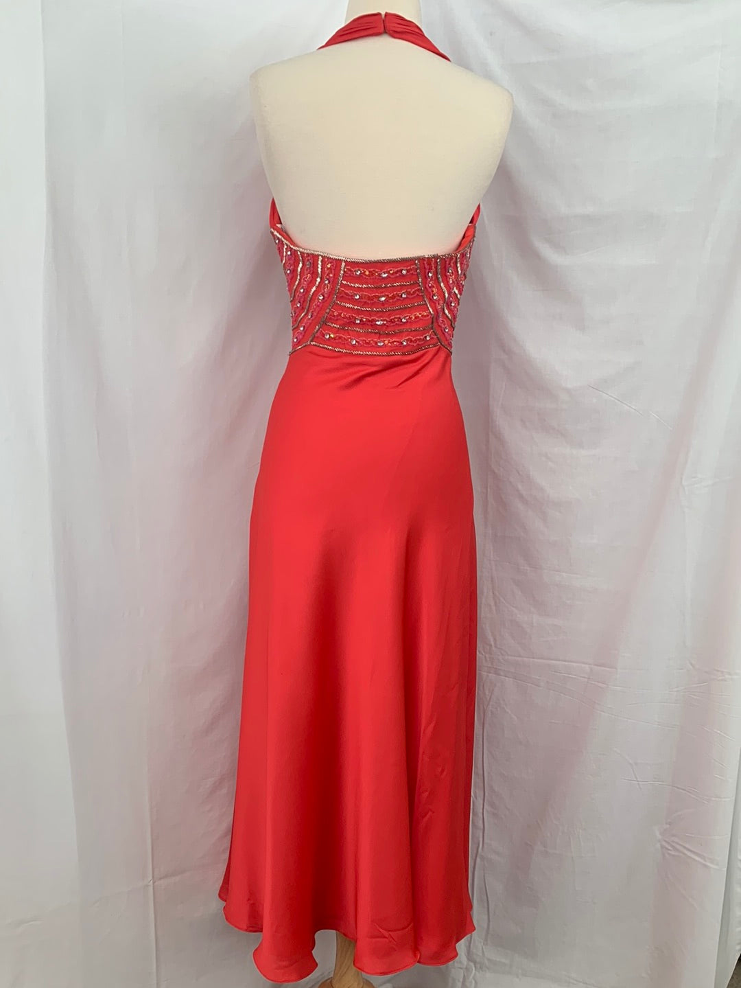 COLI COUTURE coral Formal Beaded Halter Dress - 6