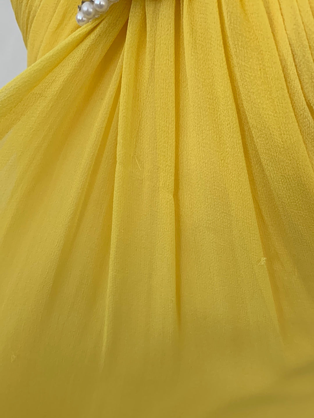 AIDAN MATTOX yellow beaded formal SILK Gown Dress - 6