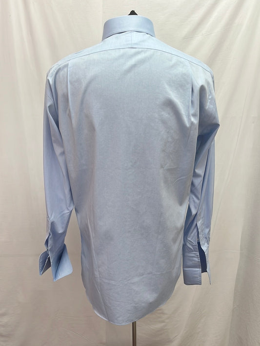 NIP - PAUL FREDERICK Blue Non-Iron Pinpoint Cotton Slim Fit Button Down Shirt - 15.5 33
