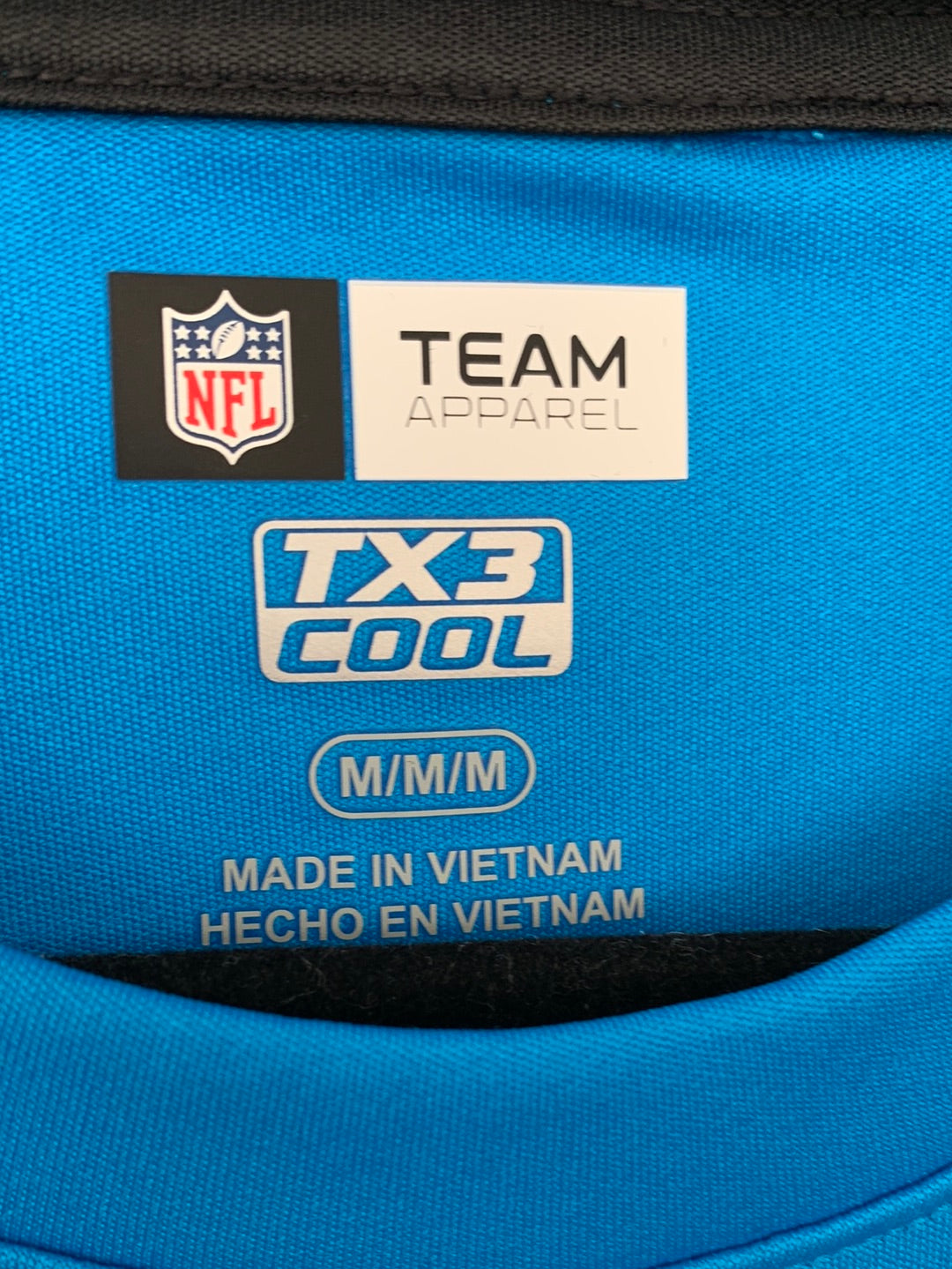 NWT - TEAM APPAREL Blue NFL NC Panthers Football TX3 Cool Shirt - M