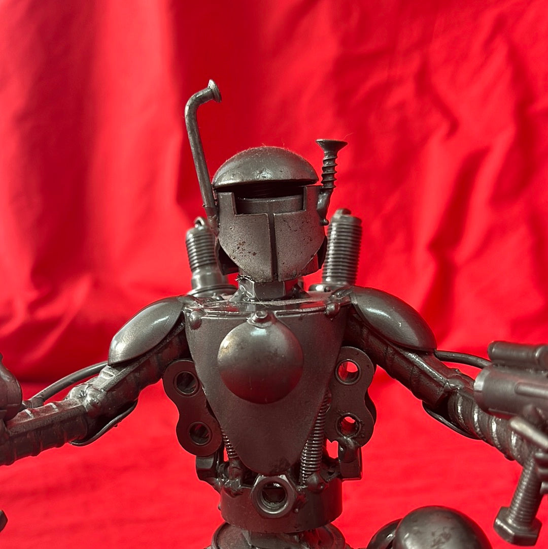 Kneeling Warrior (aka Jango Fett) Scrap Metal Sculpture from Bumbleberry Gifts