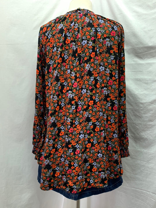 FREE PEOPLE floral Flowers in Her Hair Long Sleeve Tunic Blouse - S