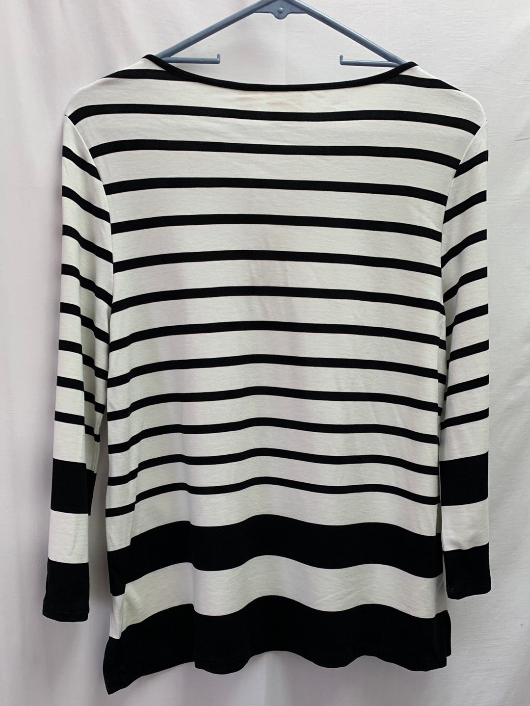 NWT - CHICO'S black Parisian Stripe 3/4 Sleeve Ponte Top - 0 | US 4/6 S