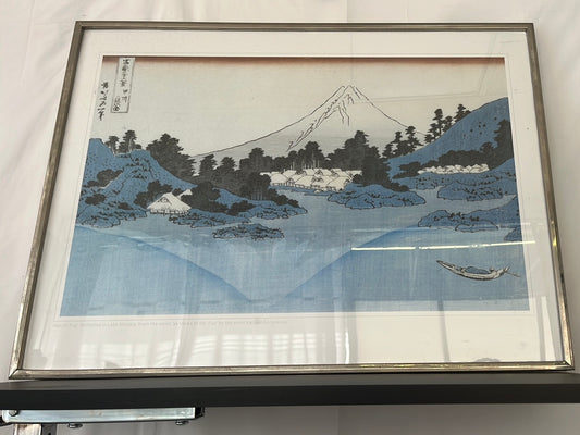 VTG -- FRAMED PRINT -- Hokusai 'Mt. Fuji Reflected in Lake Misaica,' from 36 Views of Mt Fuji Series