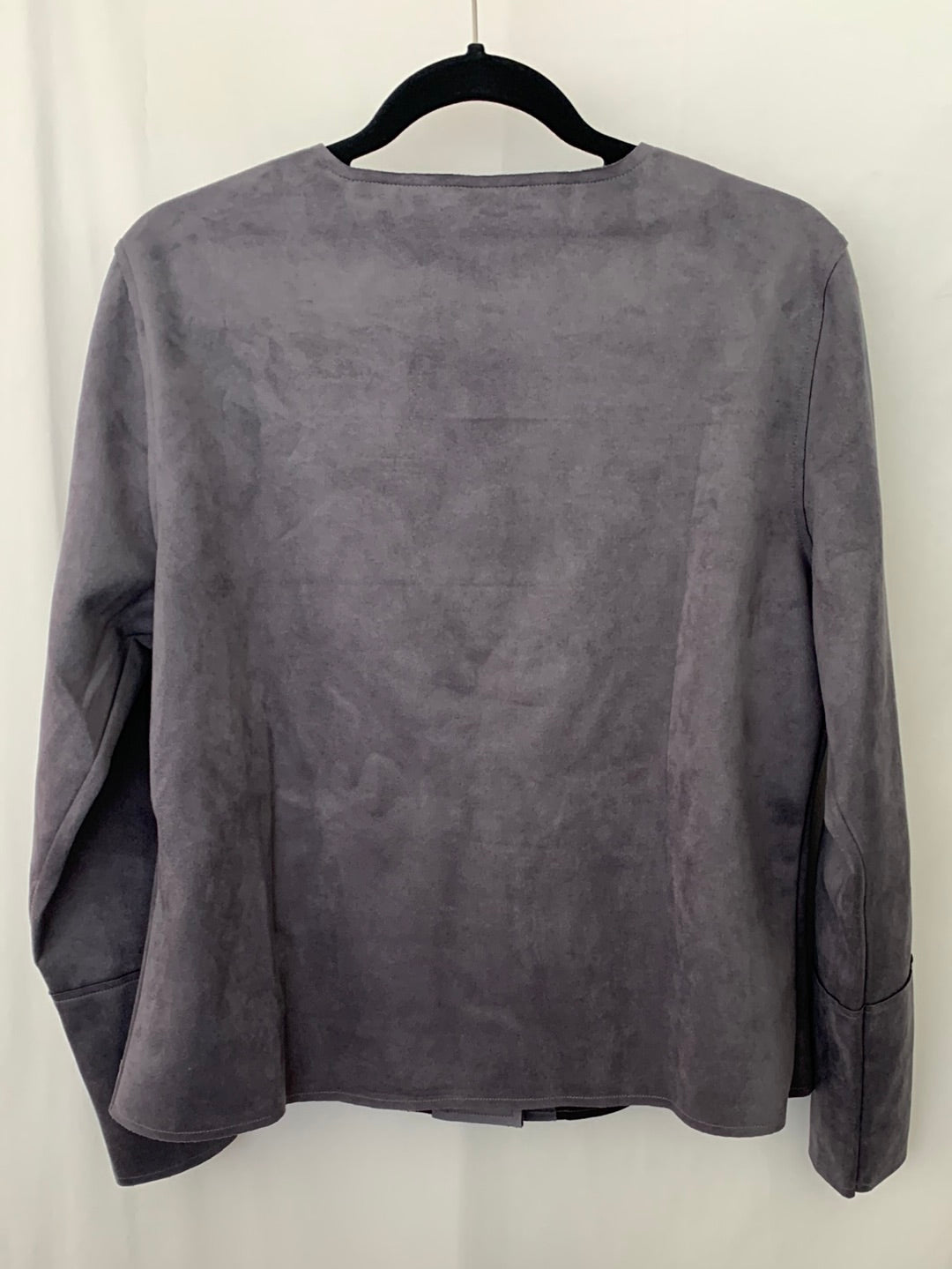NWT - CHRISTOPHER & BANK gray Faux Suede Collarless Jacket - M