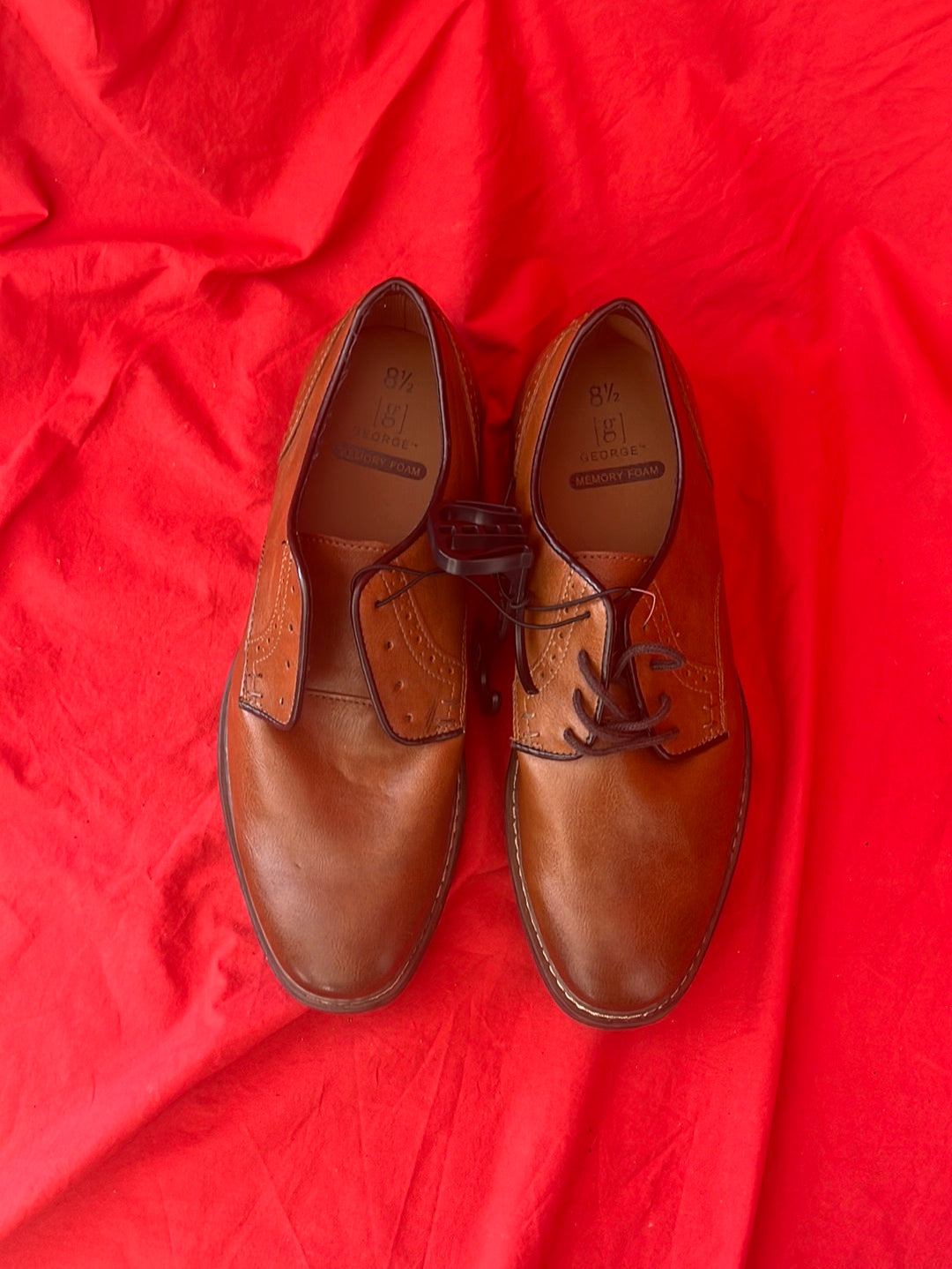 NIP -- GEORGE Men's Dress Shoe Brown Leather Oxford -- Size 8.5