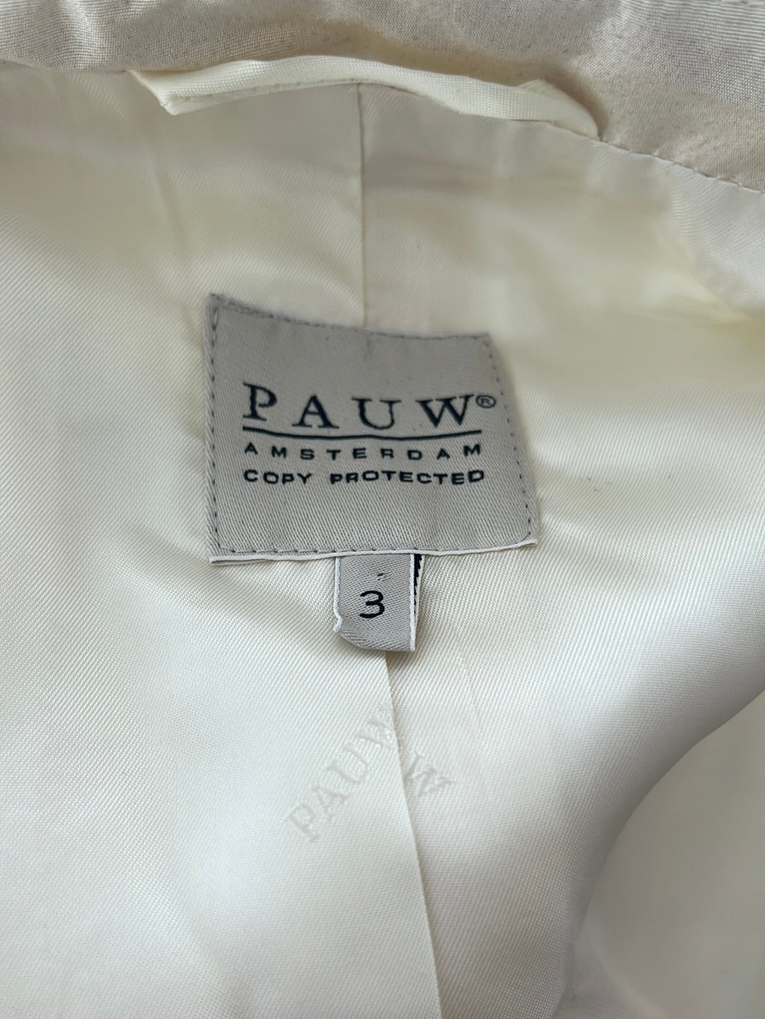 PAUW Amsterdam Creme Silk Peacoat Jacket -- Size: 3