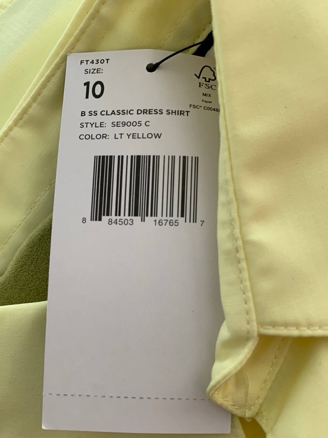NWT - FRENCH TOAST light yellow Short-Sleeve Classic Dress Shirt - 10