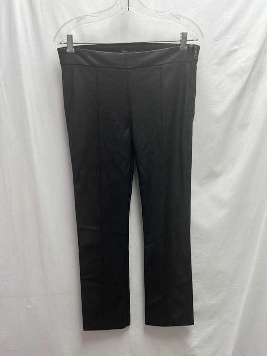 NWT -- DAVID LERNER black Faux-Leather Pants -- Large