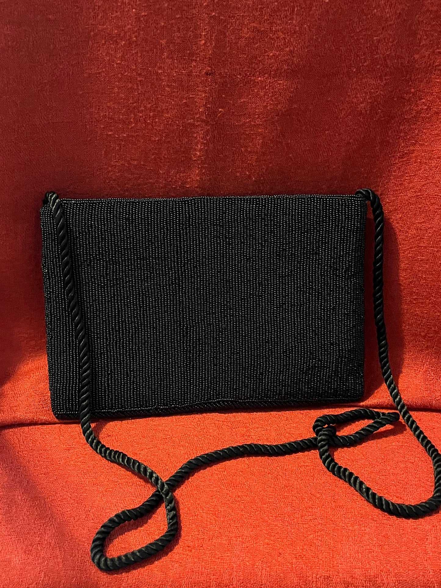 Multi-Colored Evening Bag with Satin Cord Strap