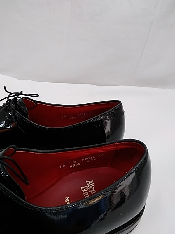 Allen Edmonds Spencer Black Men's 11 Patent Leather Oxfords Shoes Derby Tuxedo