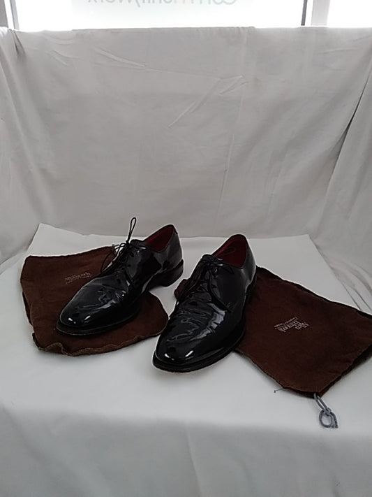 Allen Edmonds Spencer Black Men's 11 Patent Leather Oxfords Shoes Derby Tuxedo