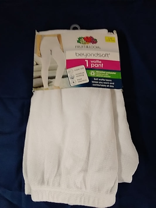 NWD- Fruit of the Loom Waffle Pant beyondsoft Women's Size Large 12-14 White