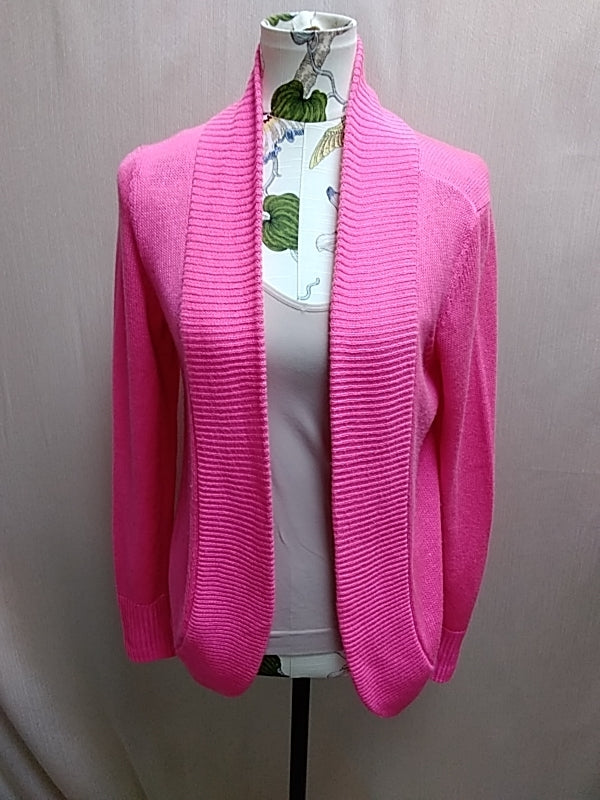 LILLY PULITZER Pink Sun Ray Amalie Cardigan Open Front Long Sleeve - Size: Medium
