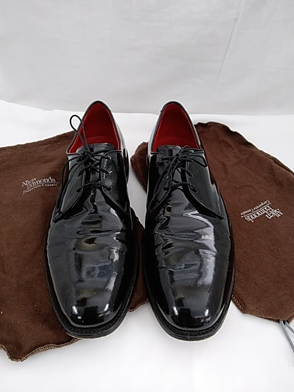 Allen Edmonds Spencer Black Men's 11 Patent Leather Oxfords Shoes Derby Tuxedo