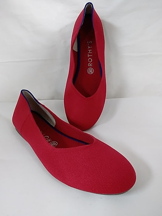 NWOB- ROTHY'S  Red Birdseye Ballet Flat Women's Size W9.5