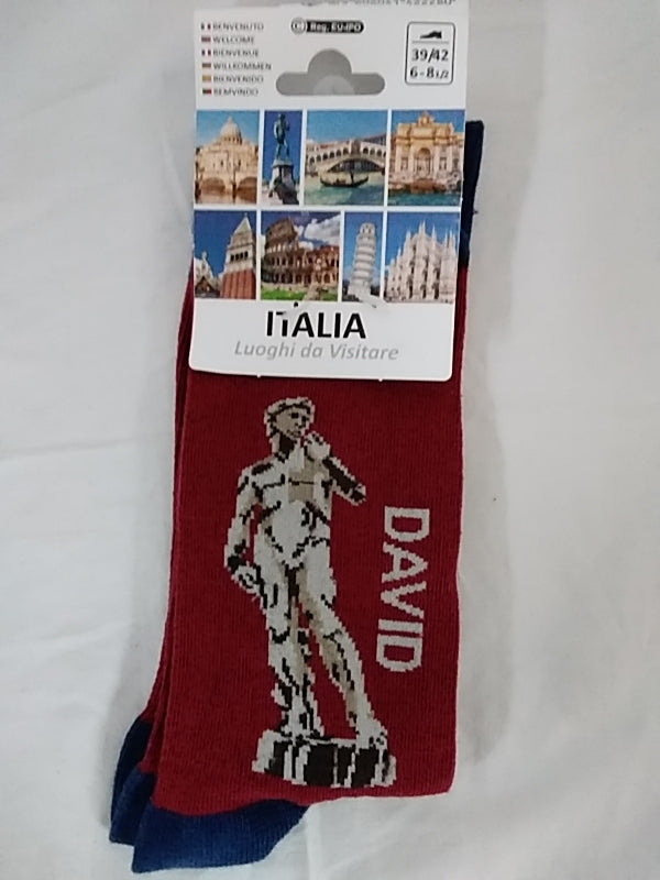 NEW - MEIA MANIA-Statue of David- Italia- Crew Socks - 39/42 | US 6-8 1/2