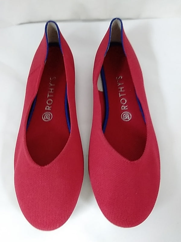 NWOB- ROTHY'S  Red Birdseye Ballet Flat Women's Size W9.5
