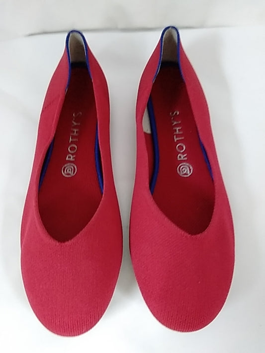 NWOB- ROTHY'S  Red Birdseye Ballet Flat Women's Size W9.5