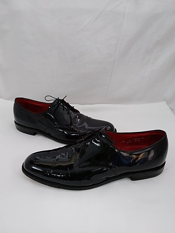 Allen Edmonds Spencer Black Men's 11 Patent Leather Oxfords Shoes Derby Tuxedo
