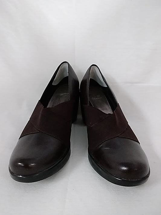 DANSKO Leather Block Heels Comfort Slip On Casual Brown - Size: 37.5 / US-6.5