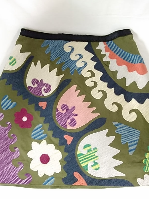 ANTHROPOLOGIE By VANESSA VIRGINIA Women's Size 12 Embroidered A-Line Skirt