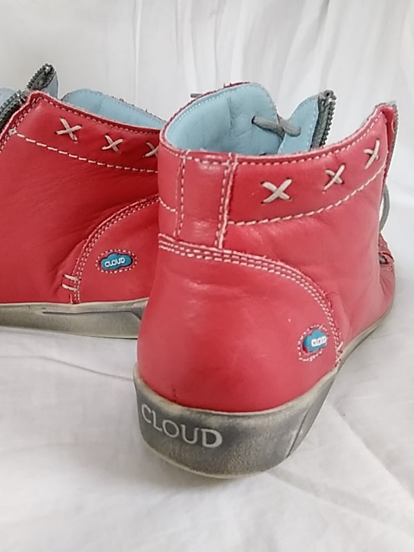 Cloud Footwear Aika Red Leather Low Top Sneaker size 38 (US 8)