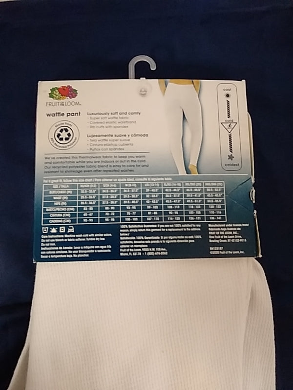 NWD- Fruit of the Loom Waffle Pant beyondsoft Women's Size Large 12-14 White