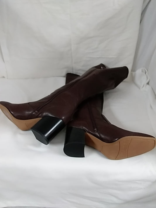 NWOB- FRANCO SARTO Jonie Knee High Boots Brown Leather Women's Size 9.5