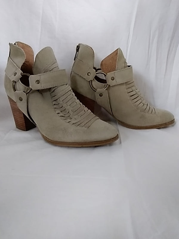 SEYCHELLES  Sand Woven Suede Leather Ankle Bootie Boots - Size 7