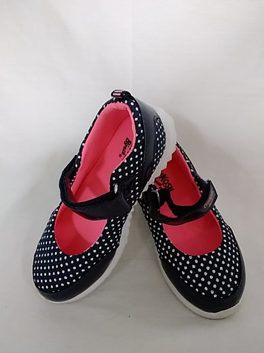 OSHKOSH Navy and White Polka Dot Mary Jane Shoes Girls/ Toddler Size 8