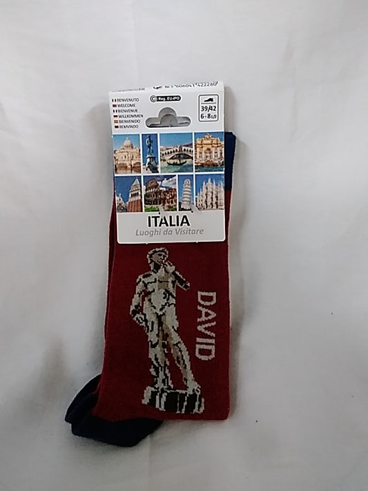 NEW - MEIA MANIA-Statue of David- Italia- Crew Socks - 39/42 | US 6-8 1/2