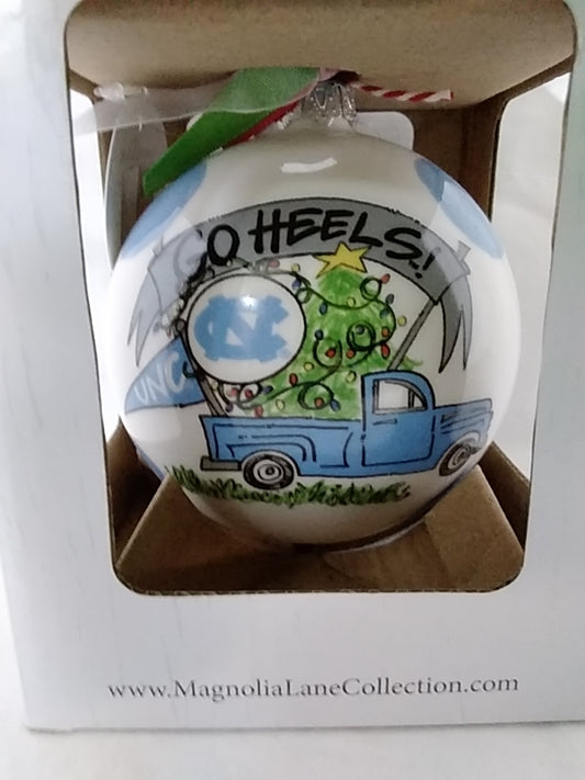 NWT - Magnolia Lane Collection NC Tarheels Go Heels Truck Ceramic Ornament