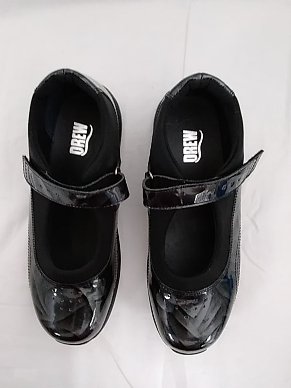 NWT  Drew Rose Shoes Women's Size 8.5 Black Mary Jane Patent Leather Comfort Orthopedic Walking Shoes