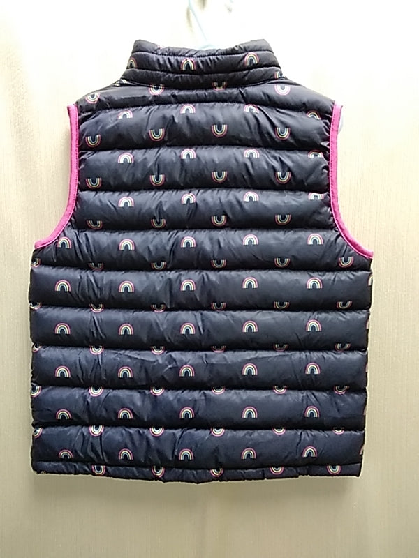 NWT - 32 DEGREES HEAT navy Mini Rainbow Print Quilted Puffer Vest - Youth XS