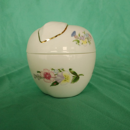 Vintage Aynsley Wild Tudor Apple Shape Trinket Box