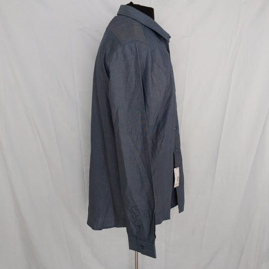 NWT - Structure Dark Denim Modern Fit Long-Sleeve Shirt - L