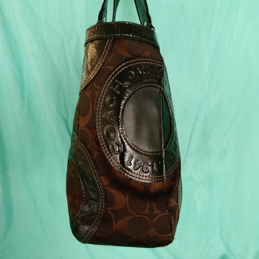 Coach Black and Brown East West Tote