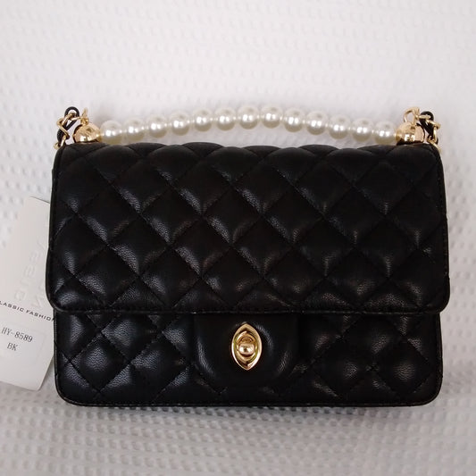 Classic Fashion - Black Quilt Design Shoulder Bag - NWT