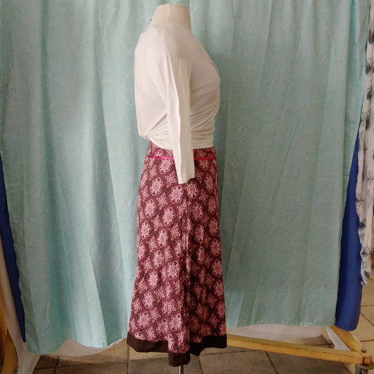 Linden Hill Pink Brown Print Midi Skirt - 4
