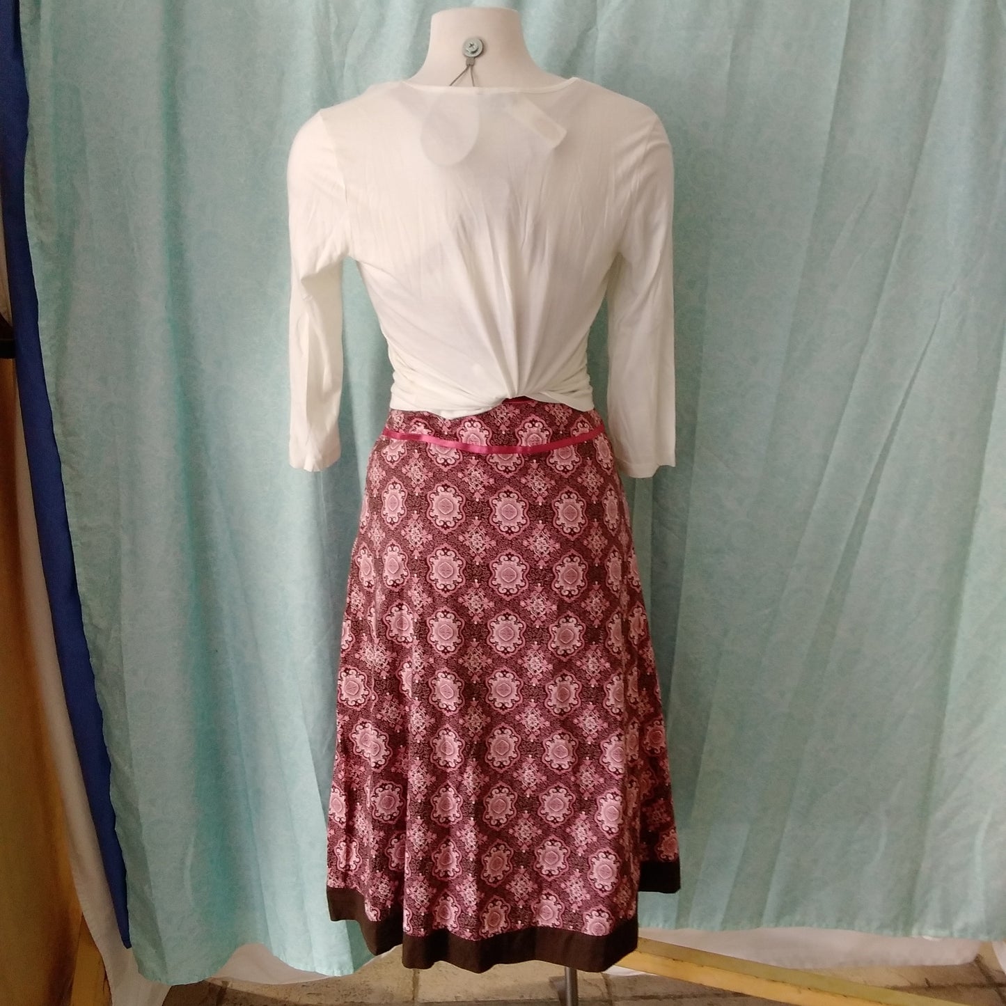 Linden Hill Women's Pink and Brown Skirt - Size 4