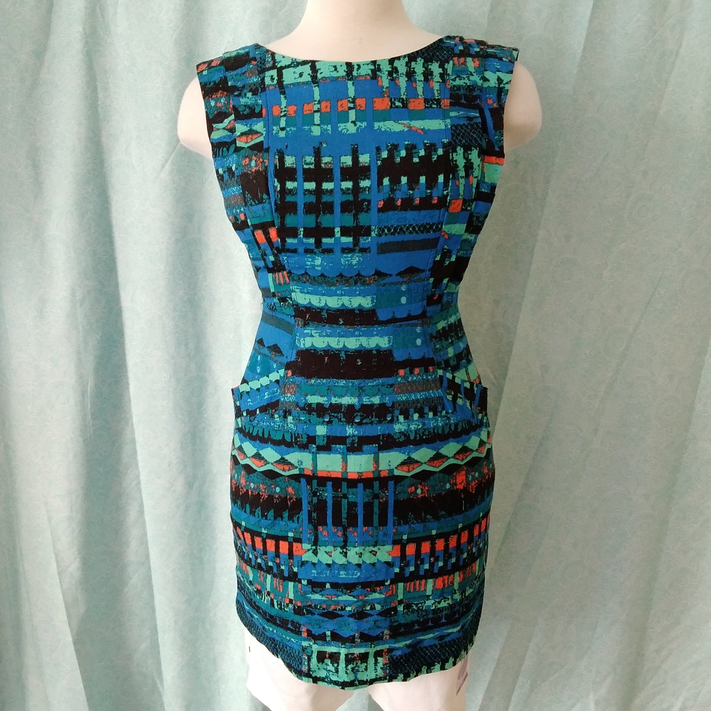 TRACY REESE Blue Multicolor Sleeveless Dress - 6P