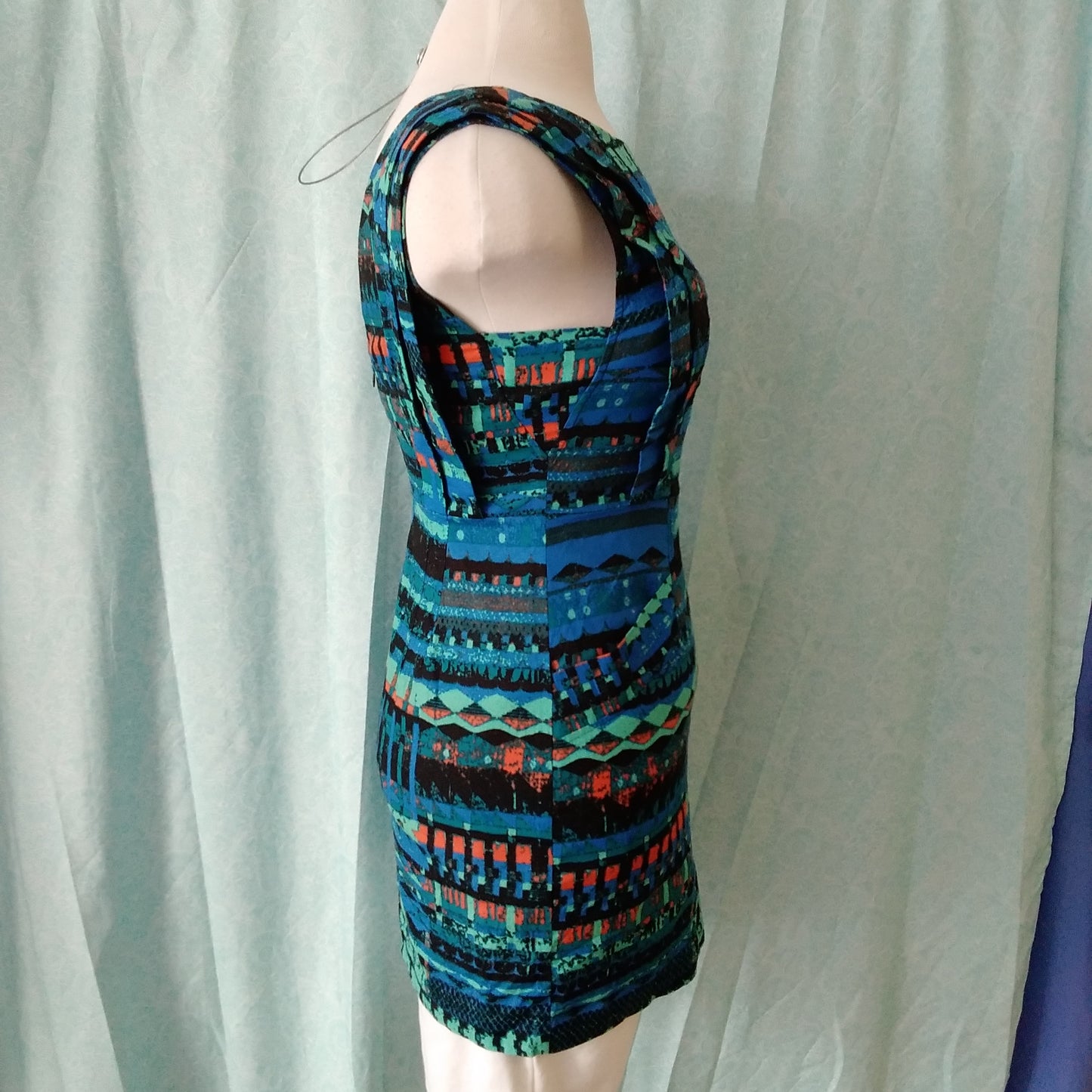 TRACY REESE Blue Multicolor Sleeveless Dress - 6P