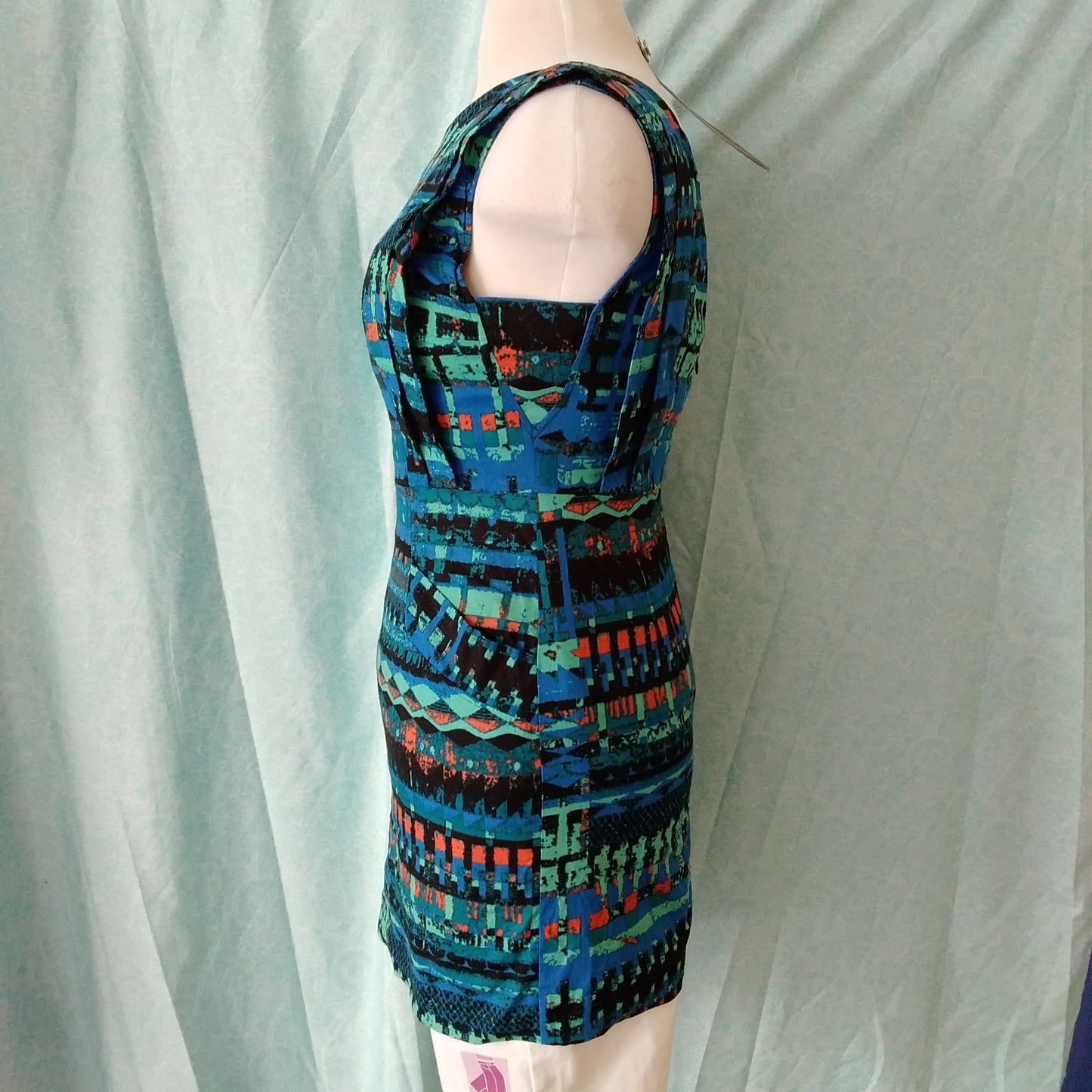 TRACY REESE Blue Multicolor Sleeveless Dress - 6P