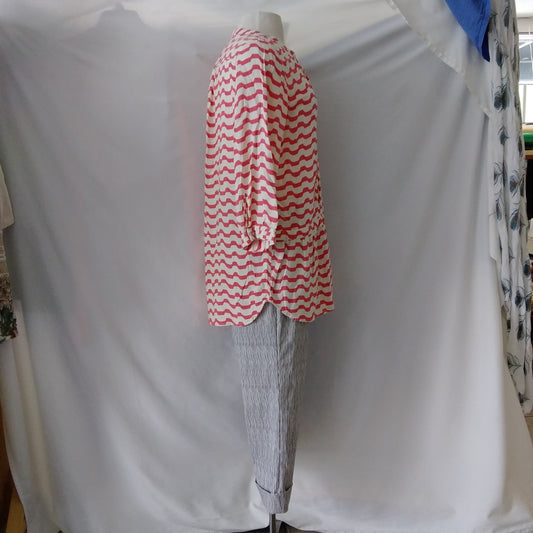 Anthropologie Isabella Sinclair Pink and White Tunic Top - L