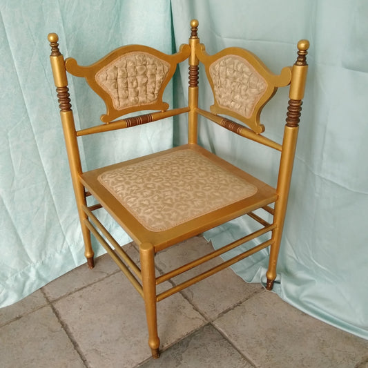 Antique Corner Chair Painted Gold