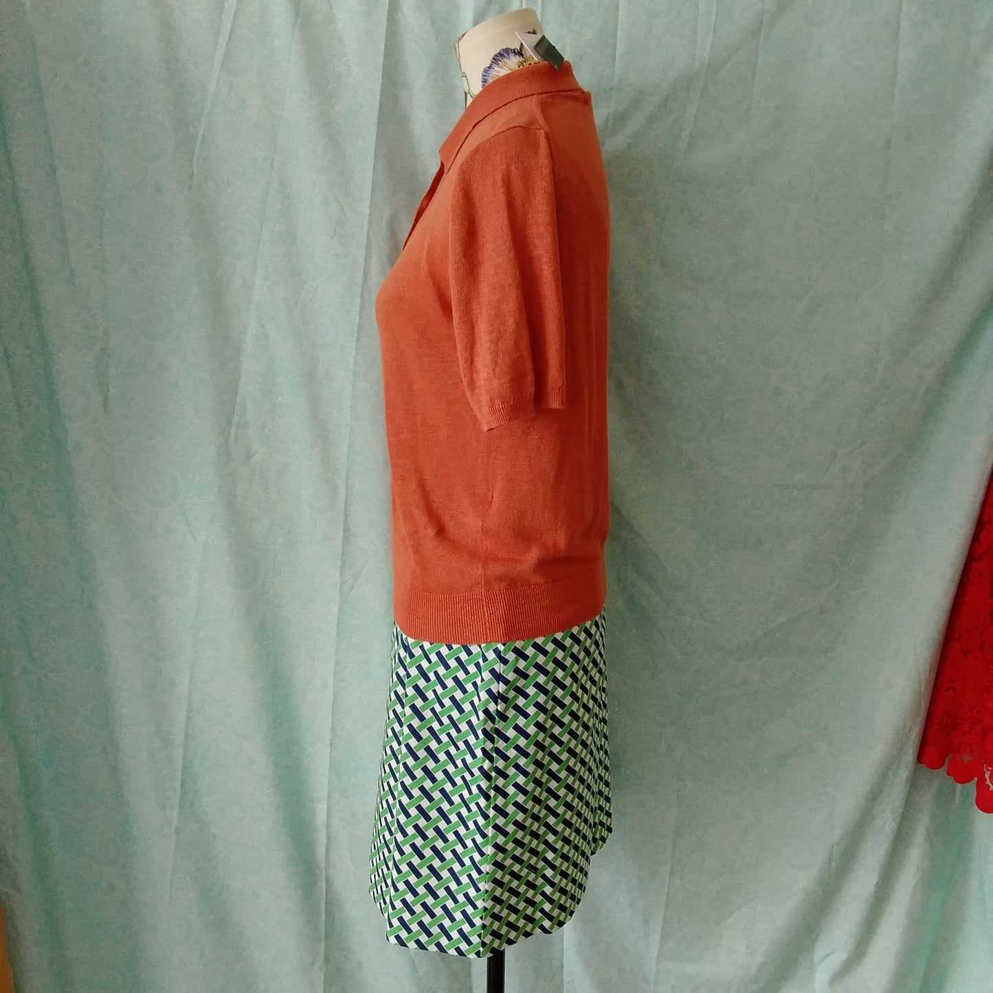 Banana Republic Women's Burnt Orange Linen Blend Sweater Polo NWT- Size S